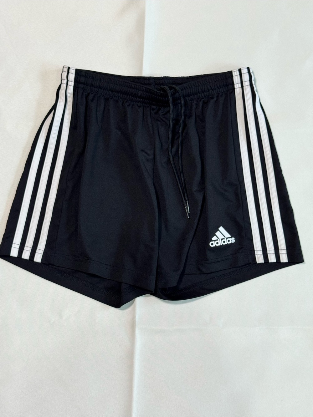 adidas Black Athletic Shorts with White 3-Stripes